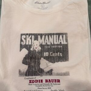 Eddie Bauer “Ski Manual” Graphic T-Shirt – Men’s Large – White